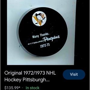 Pittsburgh Penguins Commemorative Paper Weight 1972-73. ORIGINAL